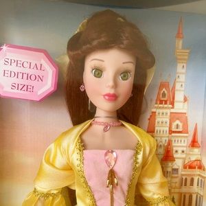 New Disney Brass Key Porcelain Beauty & the Beast Doll special size Collectible